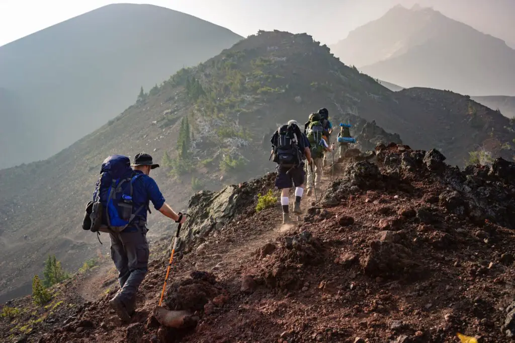 Hiking on tough terrain